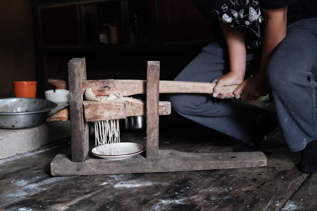 Damu's Heritage dine. Making of noodles. Chug valley tales of Northeast