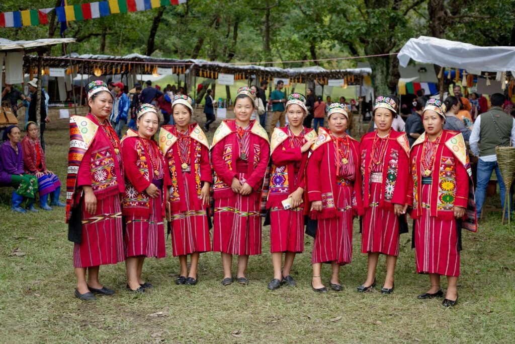 Monpa Women in Traditional Attire during Duhumbi Heritage Fair Chug Valley Arunachal Pradesh Tales of Northeast