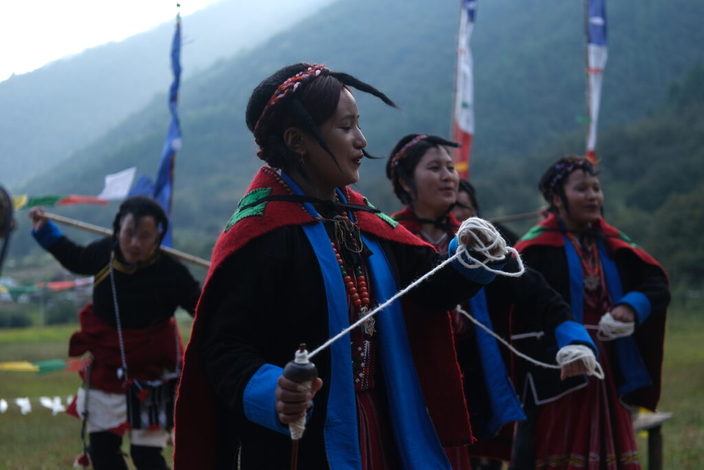 Monpa women Dancing in Chug valley during Duhumbi heritage fair tales of Northeast